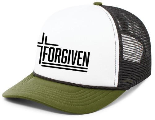 Forgiven Cross Christian Mens Hat Embroidered Foam Front Mesh Rope Back Trucker Baseball Cap Forgiven Cross Christian Mens Hat Embroidered Foam Front Mesh Rope Back Trucker Baseball Cap
