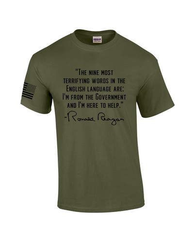 Ronald Reagan Famous Quote Reagan Bush American Flag Sleeve Patriotic Mens Short Sleeve T-shirt Graphic Tee