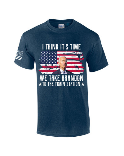 Let's Go Brandon Patriotic FJB Funny Political Men's Short Sleeve T-shirt  Graphic Tee