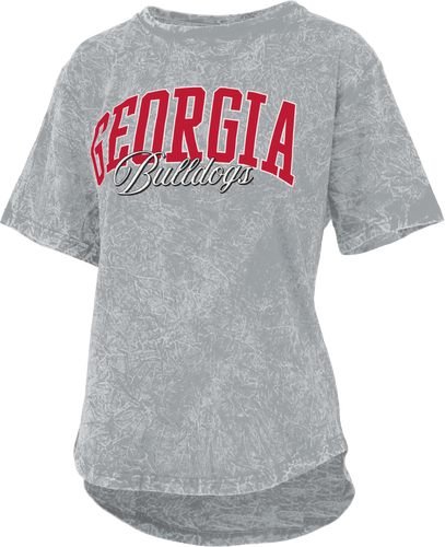 Pressbox Georgia Collegiate UGA Bulldogs Santana Short Sleeve Crew Neck Mineral Wash Top Pressbox Georgia Collegiate UGA Bulldogs Santana Short Sleeve Crew Neck Mineral Wash Top