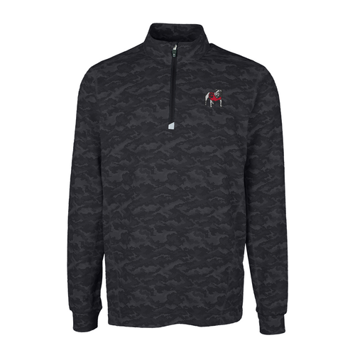 Cutter Buck Georgia Bulldogs Traverse Camo Print Stretch Quarter Zip Mens Pullover