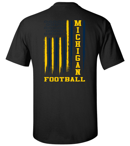 Michigan Football American Flag Team Colors Unisex Short Sleeve T-shirt