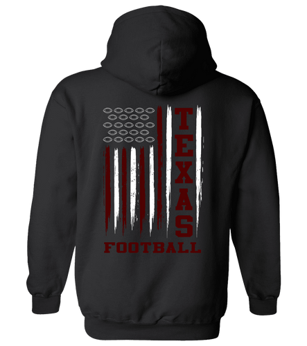 Texas Football Football Team Colors Maroon and White Football American Flag Unisex Hoodie Texas Football Football Team Colors Maroon and White Football American Flag Unisex Hoodie