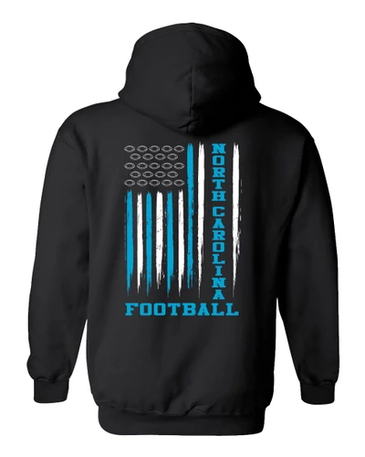 North Carolina Football Team Color American Flag Unisex Hoodie