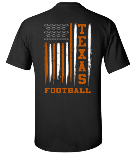 Louisiana Team Colors Football American Flag Unisex Long Sleeve T-shirt  Graphic Tee-Black-xxxl