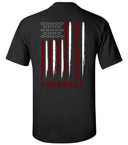 South Carolina Football Team Color American Flag Mens Short Sleeve T-shirt Graphic Tee South Carolina Football Team Color American Flag Mens Short Sleeve T-shirt Graphic Tee