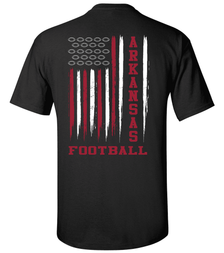 Arkansas Football Team Color American Flag Mens Short Sleeve T-shirt Graphic Tee Arkansas Football Team Color American Flag Mens Short Sleeve T-shirt Graphic Tee