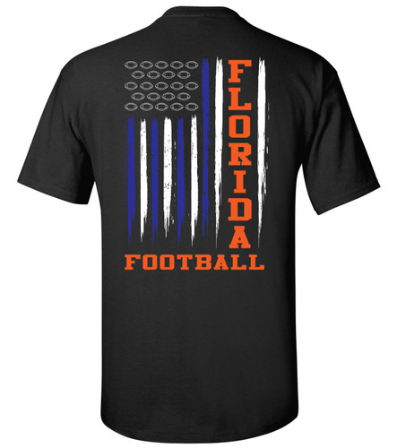Florida Football Team Color Orange and Blue American Flag Mens Short Sleeve T-shirt Graphic Tee Florida Football Team Color Orange and Blue American Flag Mens Short Sleeve T-shirt Graphic Tee