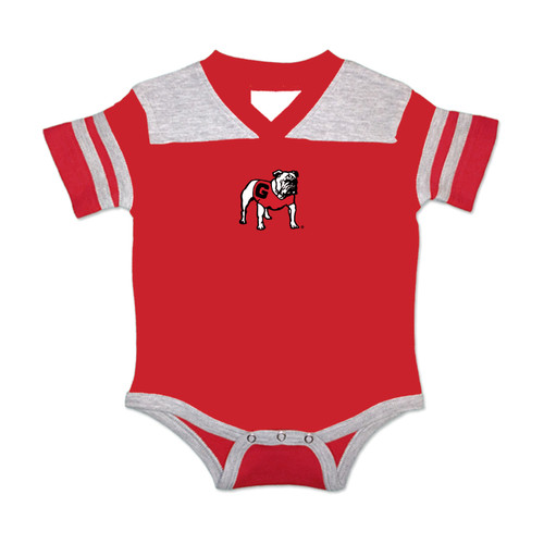 Two Feet Ahead Baby Boys Georgia Bulldogs Football Infant UGA Standing Dog One Piece Bodysuit Two Feet Ahead Baby Boys Georgia Bulldogs Football Infant UGA Standing Dog One Piece Bodysuit