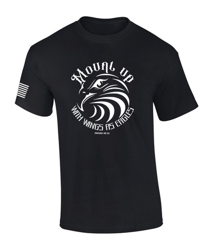 Mount Up With Wings As Eagles Isaiah 40:31 Bible Scripture Mens Christian Tshirt Jesus Cross Short Sleeve T-shirt Graphic Tee Mount Up With Wings As Eagles Isaiah 40:31 Bible Scripture Mens Christian Tshirt Jesus Cross Short Sleeve T-shirt Graphic Tee