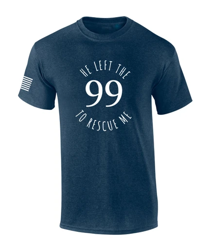 He Left The 99 To Rescue Me Bible Scripture Mens Christan Tshirt Jesus Cross American Flag Short Sleeve T-shirt Graphic Tee