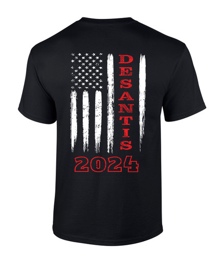 DeSantis 2024 American Flag Patriotic Ron DeSantis Mens Short Sleeve Graphic T-shirt Graphic Tee