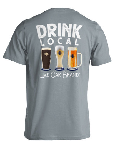 Live Oak Brand Drink Local Mugs Unisex Comfort Colors Pocket Short Sleeve T-shirt