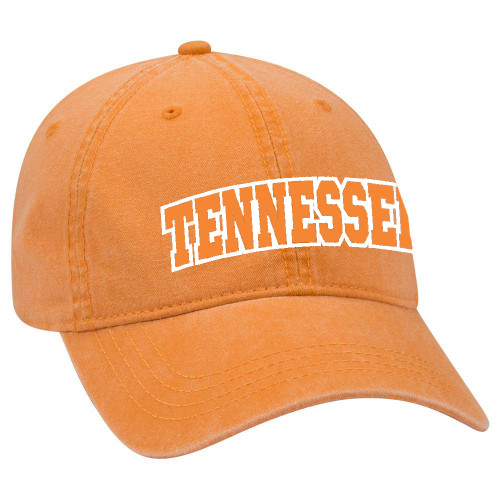 Tennessee Football Hat Team Color TN Orange Pigment Dyed Washed Cotton Twill Adjustable Buckle Back Dad Hat Baseball Cap