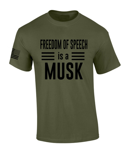 Mens Patriotic Tshirt Freedom Of Speech Is A Musk Minimalist Stripes Elon Graphic Short Sleeve T-shirt Graphic Tee Mens Patriotic Tshirt Freedom Of Speech Is A Musk Minimalist Stripes Elon Graphic Short Sleeve T-shirt Graphic Tee