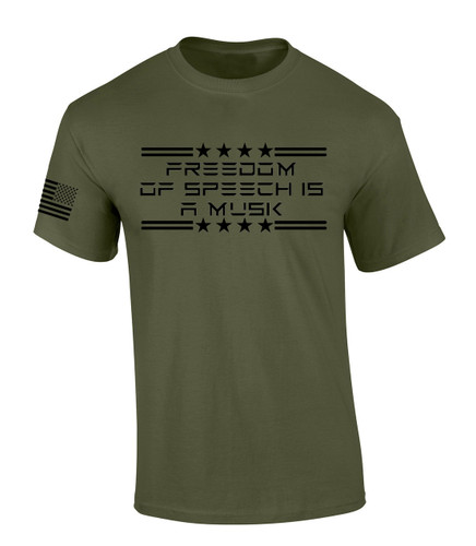Mens Patriotic Tshirt Freedom Of Speech Is A Musk Futuristic Text