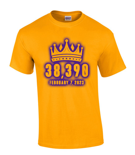 Mens Basketball Record 38,390 Points Tshirt Number 23 Highest Scorer Of All Time Short Sleeve T-shirt Graphic Tee