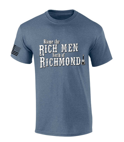 Mens Country Music Tshirt Blame The Rich Men North of Richmond Short Sleeve T-shirt Mens Country Music Tshirt Blame The Rich Men North of Richmond Short Sleeve T-shirt