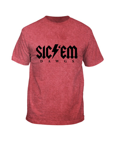 New World Graphics UGA Puff Bolt B Short Sleeve T-shirt Graphic Tee