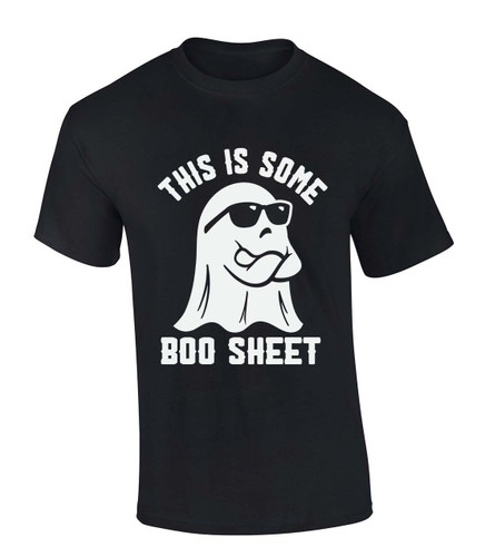 Mens Halloween Tshirt This Is Some Boo Sheet Funny Short Sleeve Halloween T-shirt