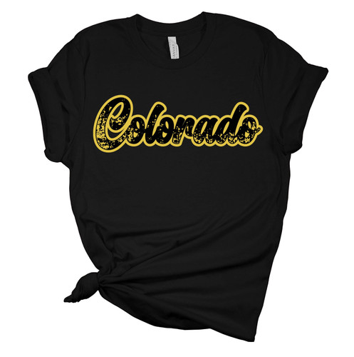 Womens Colorado Football Team Color Buffaloes Distressed Short Sleeve T-shirt Graphic Tee Womens Colorado Football Team Color Buffaloes Distressed Short Sleeve T-shirt Graphic Tee