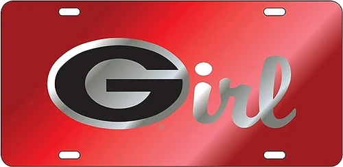Craftique UGA Girl Laser Cut Red with Silver and Black G