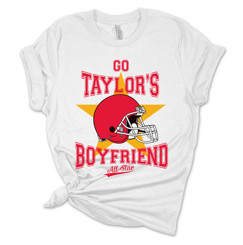 Womens Funny  Tshirt Go Taylors Boyfriend Kelce Football Short Sleeve Tshirt Graphic Tee