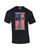 Stand For The Flag Kneel For The Cross Red White And Blue Tattered Flag White Dark Cross Short Sleeve Men's Graphic T-Shirt