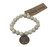 Bead Bracelet with Antique Bronze Engraved Initial Bead Bracelet with Antique Bronze Engraved Initial