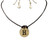 Jewelry By TSC Womens Beautiful Leather Cord Initial Necklace And Earring Set