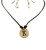 Jewelry By TSC Womens Beautiful Leather Cord Initial Necklace And Earring Set