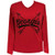 Girlie Girl Originals Georgia Arrows Vee Neck Long Sleeve Tee Shirt Red