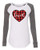 Loved Plaid Valentine's Day Women's Patch Raglan Long Sleeve Tee Shirt White/Granite