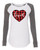 Loved Plaid Valentine's Day Women's Patch Raglan Long Sleeve Tee Shirt White/Granite