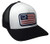 Heritage Pride American Cotton Boll Flag Trucker Mesh Snapback Hat  Black Heather White Mesh