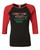 Holiday Candy Cane Wishes Mistletoe Kisses Women's 3/4 Sleeve Raglan