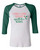 Holiday Candy Cane Wishes Mistletoe Kisses Women's 3/4 Sleeve Raglan