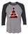 Trenz Shirt Company Buffalo Plaid Merry Christmas Tree Raglan Shirt-Charcoal/Gray