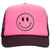 Happy Face Smile Face Unisex Embroidered Foam Front Mesh Back Trucker Hat