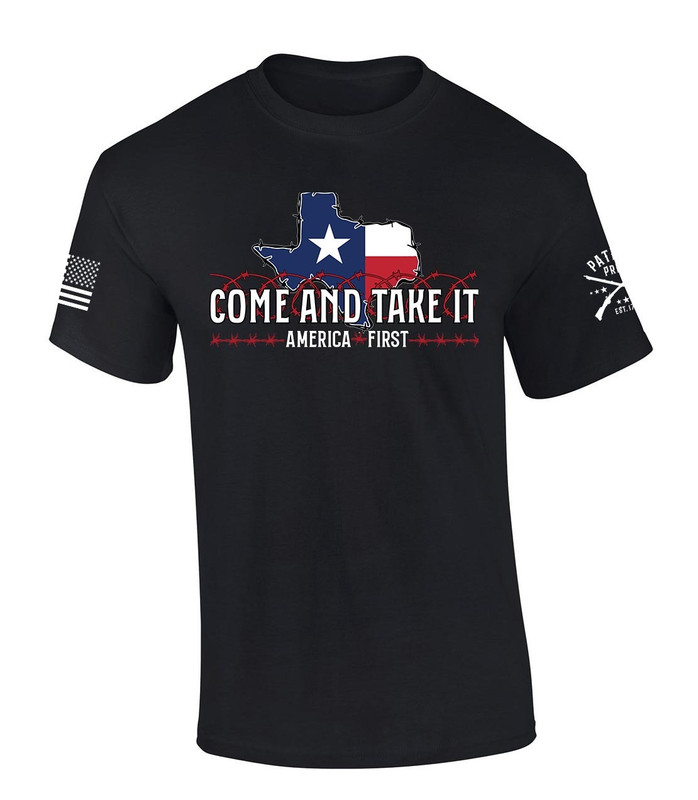 Mens Texas Tshirt Come And Take It Texas Barbed Wire Short Sleeve