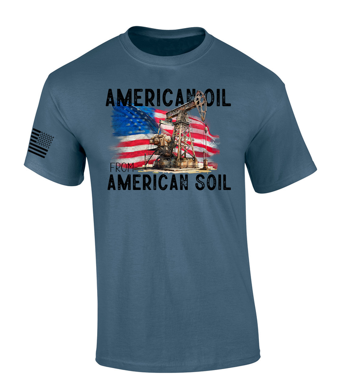 Trenz Shirt Company Mens Oil Rig American Oil American Soil Short
