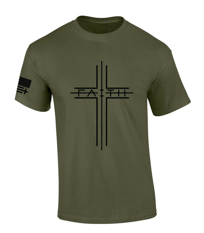 Trenz Shirt Company Mens Christian Tshirt Simple Faith Cross Jesus
