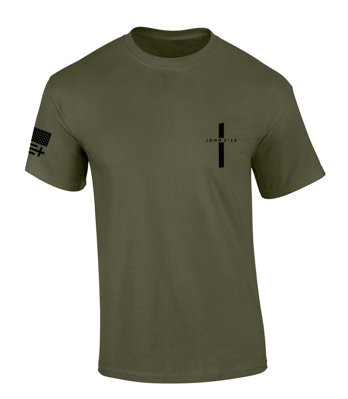 Trenz Shirt Company Mens Christian Tshirt John 3:16 Simple Cross