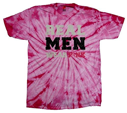 Real Men Wear Pink Breast Cancer Tie Dye T-shirt Raise Awareness