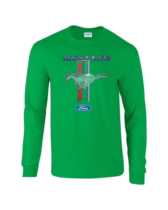 Ford Mustang Pony & Stripes Ford Motors Car Truck Men's Long