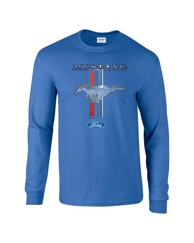 Ford Mustang Pony & Stripes Ford Motors Car Truck Men's Long