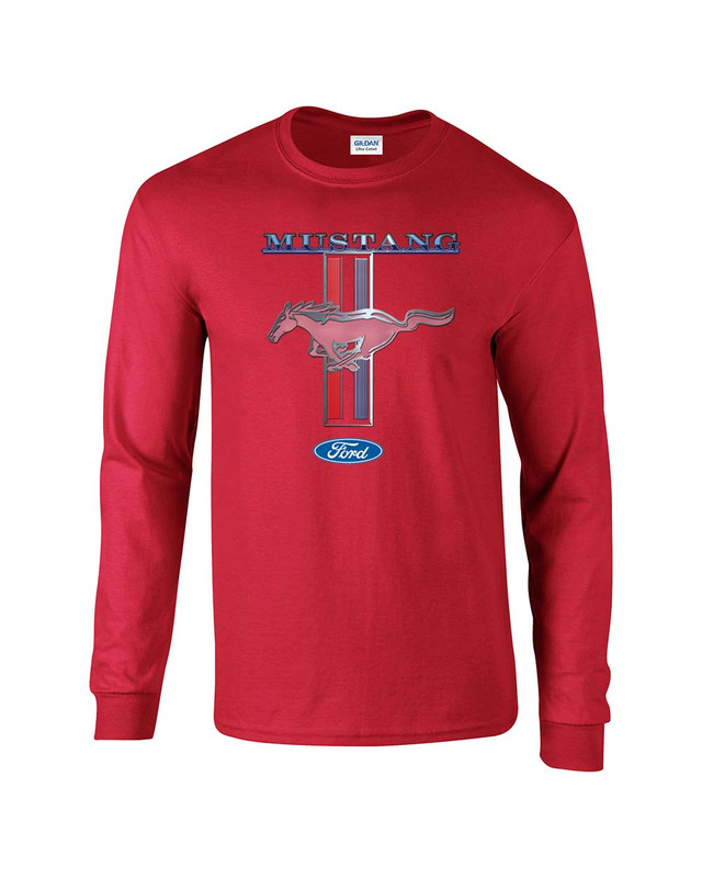 Ford Mustang Pony & Stripes Ford Motors Car Truck Men's Long