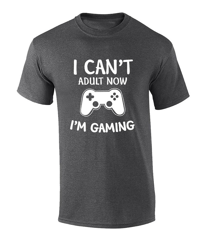 Funny I Cant Adult Now I'm Gaming Graphic Tee Shirt Black - Trenz