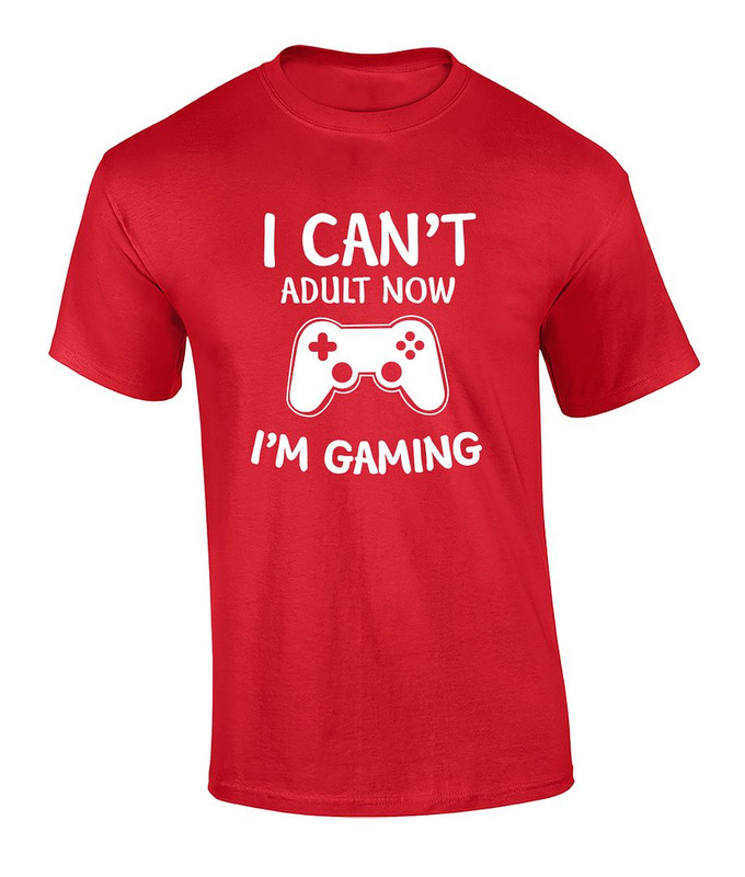 Funny I Cant Adult Now I'm Gaming Graphic Tee Shirt Black - Trenz
