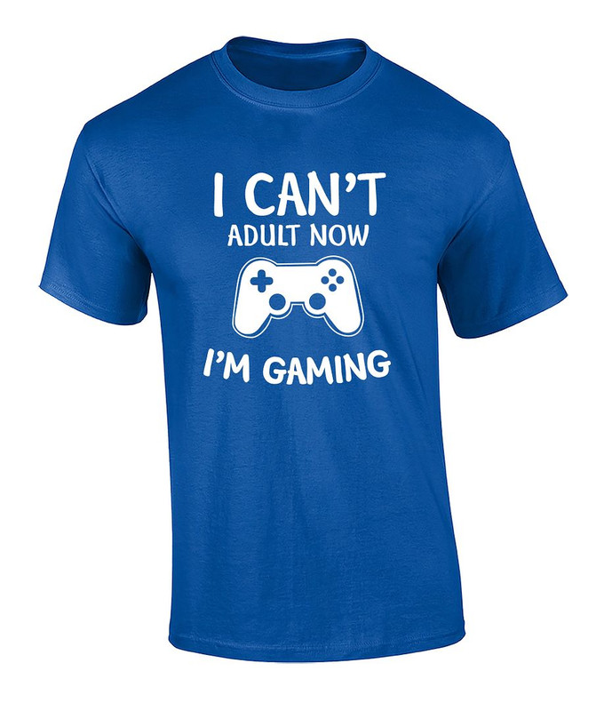 Funny I Cant Adult Now I'm Gaming Graphic Tee Shirt Black - Trenz